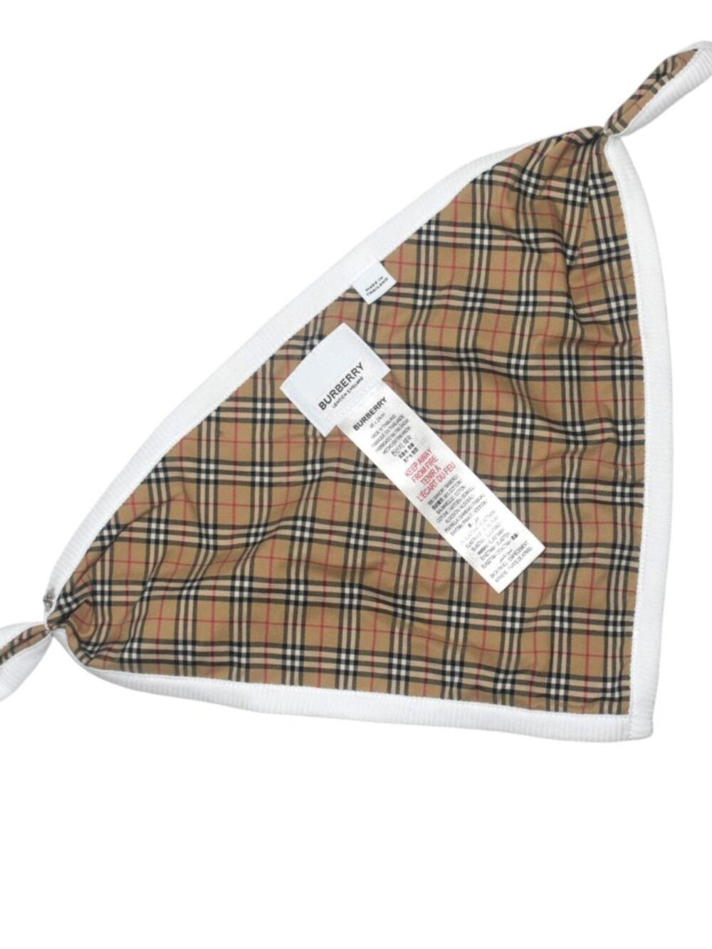 Burberry Baby Bib Check Pattern and White